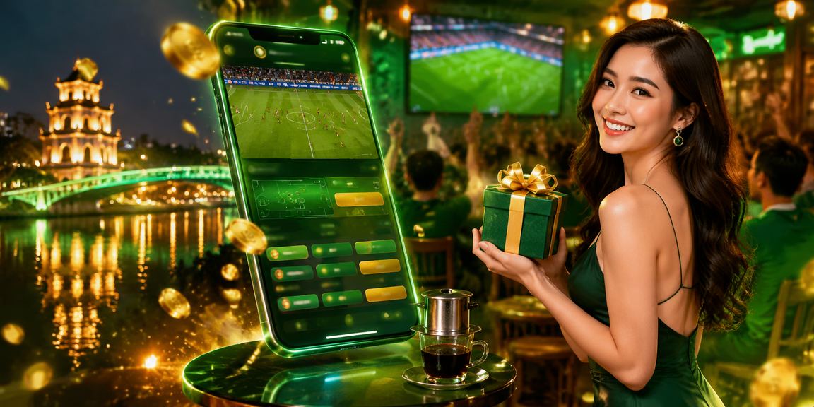 Người dùng Hà Nội theo dõi kèo bóng đá và đặt cược tại quán cà phê buổi tối