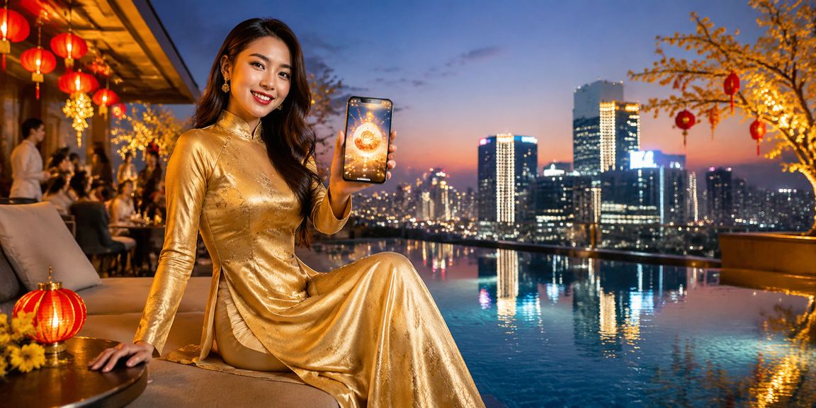 Phụ nữ mặc áo dài tham khảo kết quả xổ số tại Hà Nội